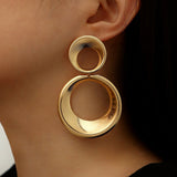 Dubbele Cirkel Oorbellen Goud voor Moderne Statement Look