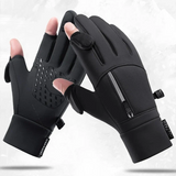 Touchscreen Handschoenen Zwart met Ritsvak