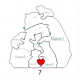 Gepersonaliseerde Houten Familiepuzzel met Beren
