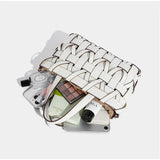 Dames Handtas Wit met Gevlochten Design
