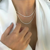 Dubbele Ketting met Fijne Schakel voor Elegante Look