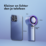 Grijze Draagbare Mini Ventilator met Digitale Display