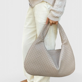Dames Schoudertas Zwart met Gevlochten Design