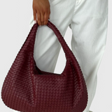 Dames Schoudertas Zwart met Gevlochten Design