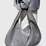 Dames Schoudertas Zwart met Gevlochten Design