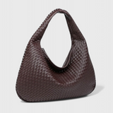 Dames Schoudertas Zwart met Gevlochten Design