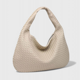 Dames Schoudertas Zwart met Gevlochten Design