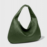 Dames Schoudertas Zwart met Gevlochten Design