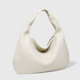 Dames Schoudertas Zwart met Gevlochten Design