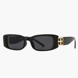 Smalle Zwarte Zonnebril voor Minimalistische en Trendy Look