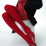 Opvallende Rode Panty voor Elegante en Zelfverzekerde Look