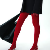 Opvallende Rode Panty voor Elegante en Zelfverzekerde Look