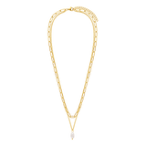 Dubbele Ketting met Parel Hanger Elegant Minimalistisch