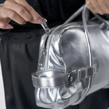 Compacte mini city tote bag met schouderbanden