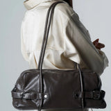 Compacte mini city tote bag met schouderbanden
