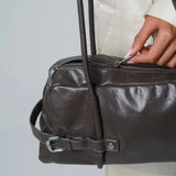 Compacte mini city tote bag met schouderbanden