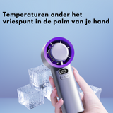 Grijze Draagbare Mini Ventilator met Digitale Display