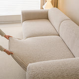 Beige Elastische Bankhoes met Geweven Structuur