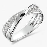 Elegante Kruis Ring met Zirkonia voor Luxe Uitstraling