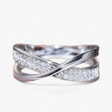 Elegante Kruis Ring met Zirkonia voor Luxe Uitstraling