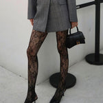 Elegante Transparante Panty met Patroon voor Stijlvolle Look.