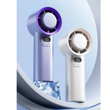 Grijze Draagbare Mini Ventilator met Digitale Display