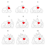 Gepersonaliseerde Houten Olifanten Familiepuzzel