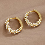 Hoepel Oorbellen met Parel Details voor Elegante Look