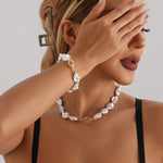 Parel Ketting en Armband Set voor Elegante Look.
