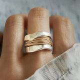 Gelaagde Ring met Gouden Details voor Moderne Look