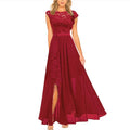 Rode Kant Maxi Jurk met Volantdetails.