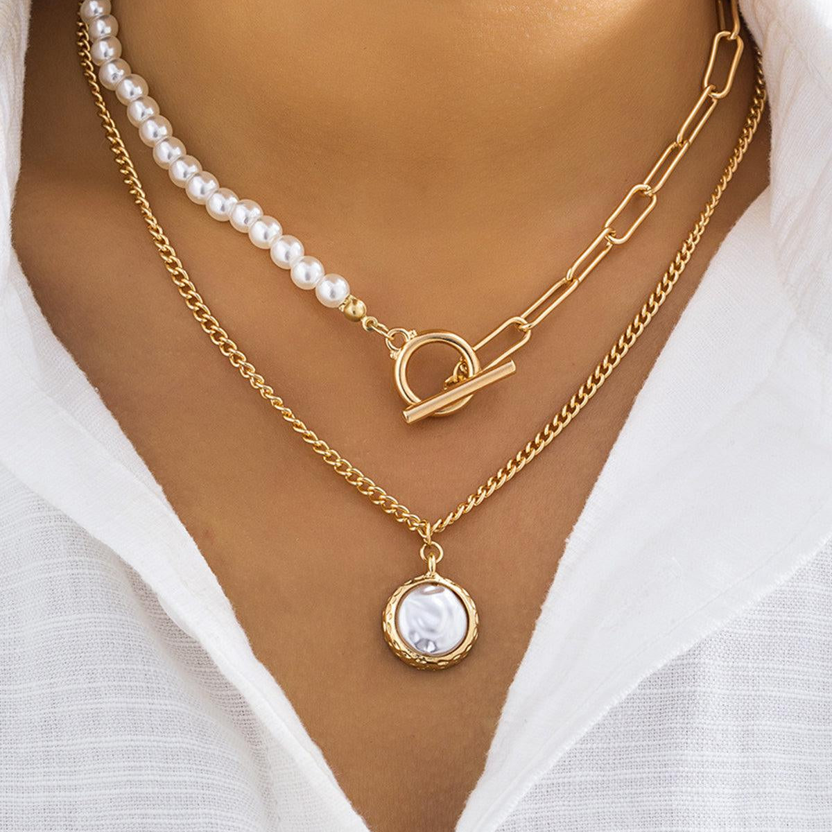 Gelaagde Ketting Set met Hart en Hanger voor Elegante Look.