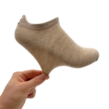 Dames Enkelsokken Beige met Geborduurd Figuur