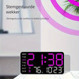 Digitale Wandklok met Datum, Dag en Temperatuur