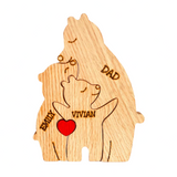 Gepersonaliseerde Houten Beren Familiepuzzel – Bruin