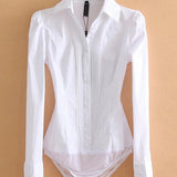 Elegante Blouse Bodysuit met Lange Mouwen voor Strakke Look