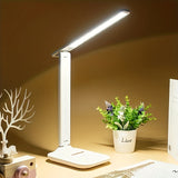 Dimbare LED Bureaulamp met Telefoonhouder – Wit