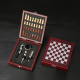 Houten Schaakset – Opbergdoos met Wijnaccessoires