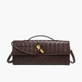 Gevlochten Clutch Tas met Luxe Sluiting.