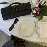 Gevlochten Clutch Tas met Luxe Sluiting