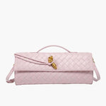 Gevlochten Clutch Tas met Luxe Sluiting.