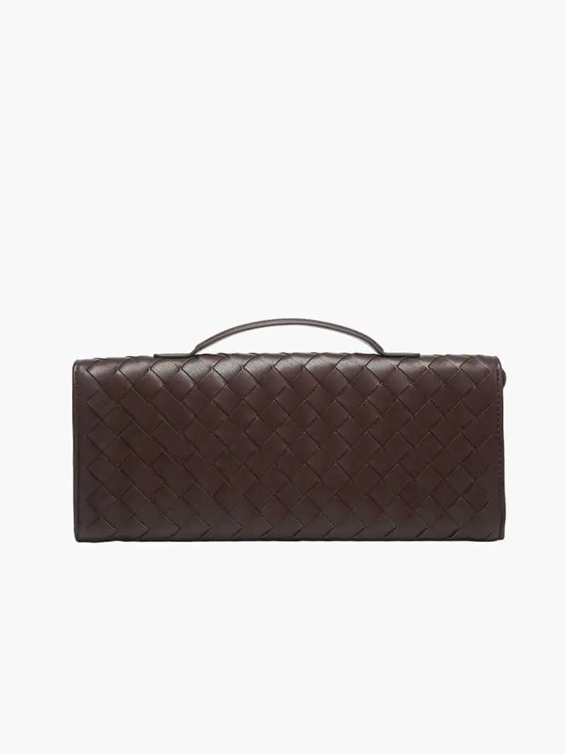Gevlochten Clutch Tas met Luxe Sluiting.