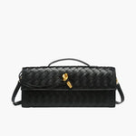 Gevlochten Clutch Tas met Luxe Sluiting.