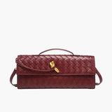 Gevlochten Clutch Tas met Luxe Sluiting.