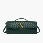 Gevlochten Clutch Tas met Luxe Sluiting.