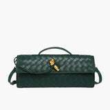 Gevlochten Clutch Tas met Luxe Sluiting.