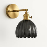 Goudkleurige Wandlamp met Glazen Kap