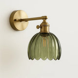 Goudkleurige Wandlamp met Glazen Kap