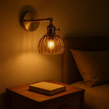 Goudkleurige Wandlamp met Glazen Kap