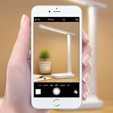 Dimbare LED Bureaulamp met Telefoonhouder – Wit